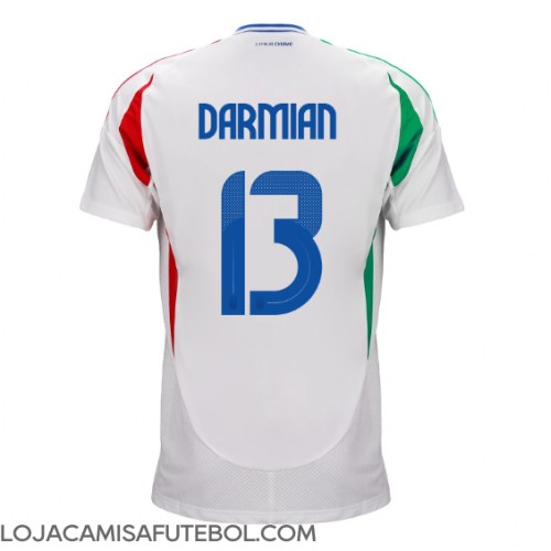 Camisa de Futebol Itália Matteo Darmian #13 Equipamento Secundário Europeu 2024 Manga Curta